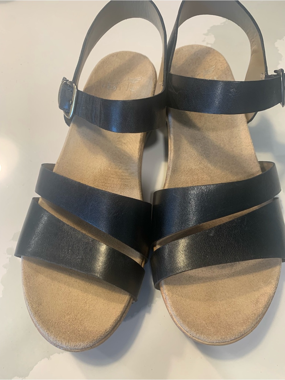 Dansko Women’s Black Leather Strappy Comfort Sandals
